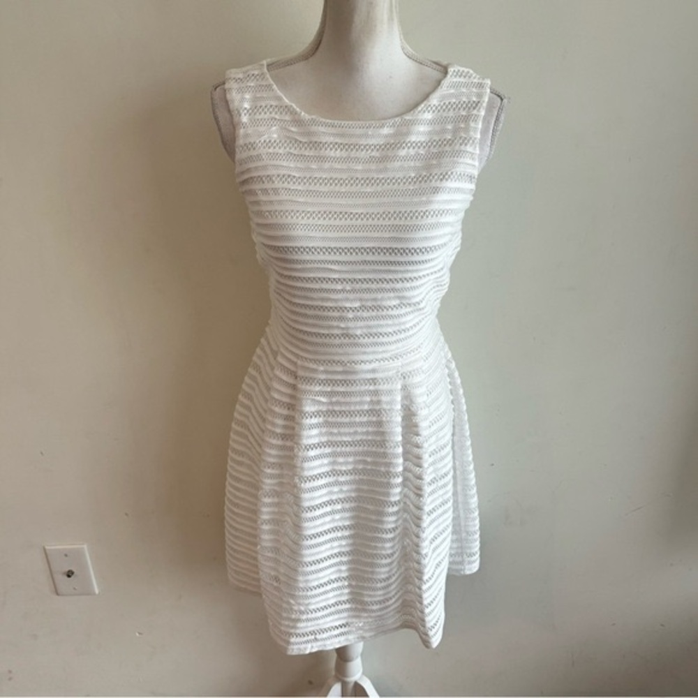 White House Black Market Gorgeous Lace Textured Dress White Size 2 New With Tags